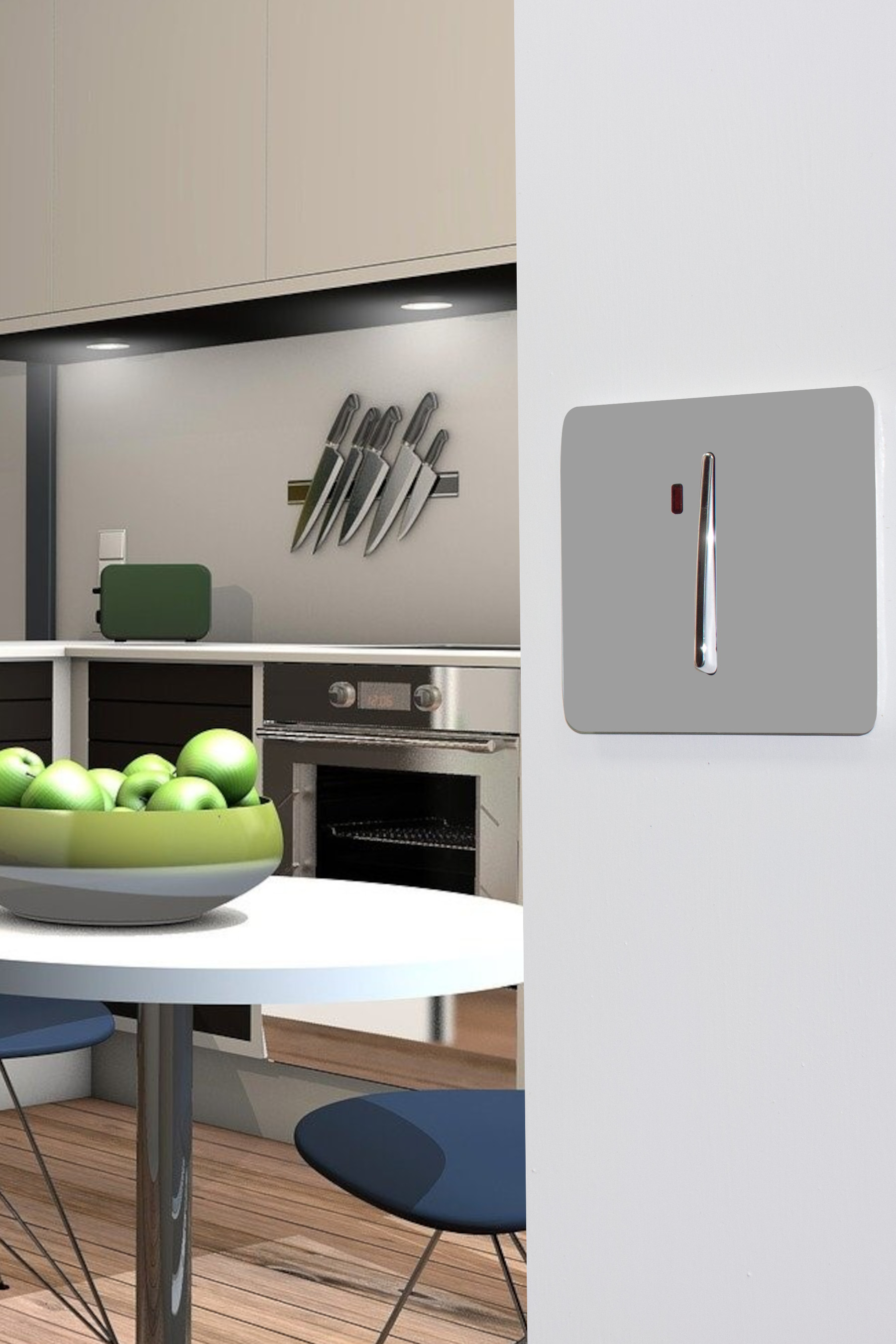 ART-WHS2LG  45 Amp Neon Insert Double Pole Switch Light Grey